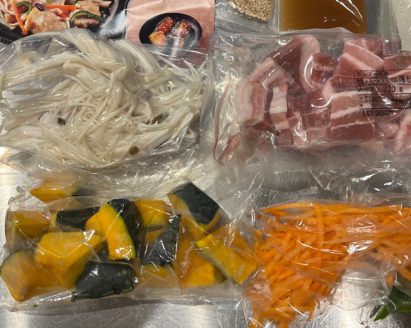 カット済の野菜と肉